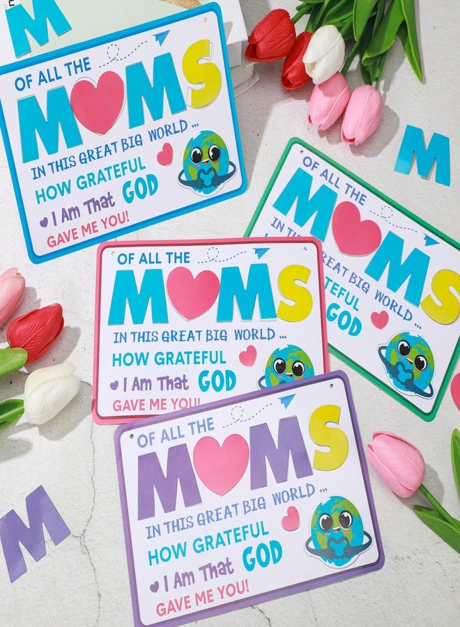 Chivertion 24 Sets Mother's Day Craft Kit for Kids Bulk Religious Mother's Day Sign Craft Kit with Smiling Heart and Feature Test DIY Craft Gifts for Sunday School Classroom Activities Art Projects - Image 4